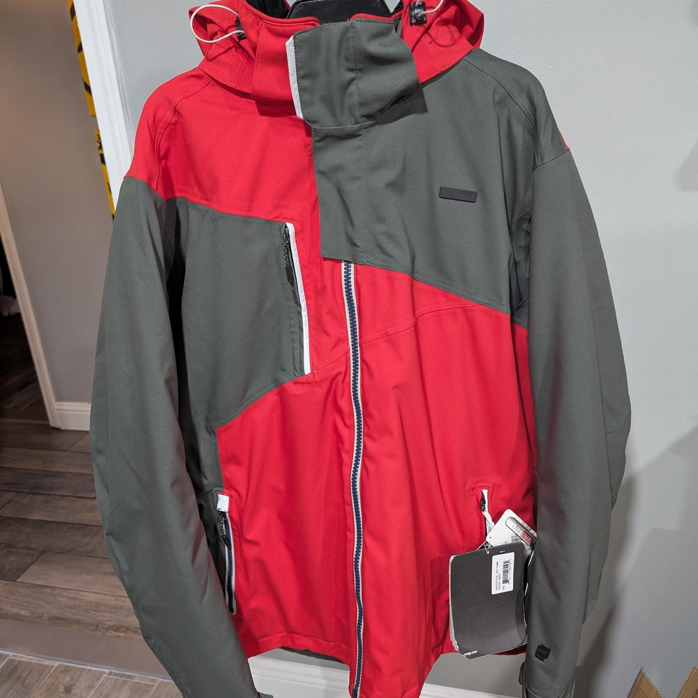 Orage Men's Red and Dark Gray Ski Jacket